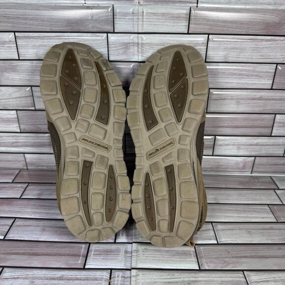 Skechers Men's Brown/Tan Relaxed Fit Memory Foam Slip-On Loafers‎ Shoe Size 9.5 - Picture 8 of 9